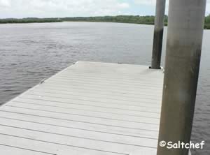 floating dock at little satilla river boat ramp